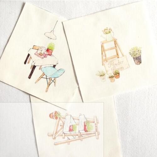 ZENGIA 18x18cm Leisurely life painting digital printing hand dyed handmade DIY patchwork cotton canvas fabric