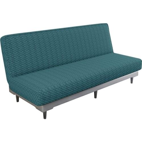 Jacquard Sofa Bed Cover Stretch Spandex Foldable Armless Chair Slipcover No Armrest Loveseat Couch Furniture Protector Covers