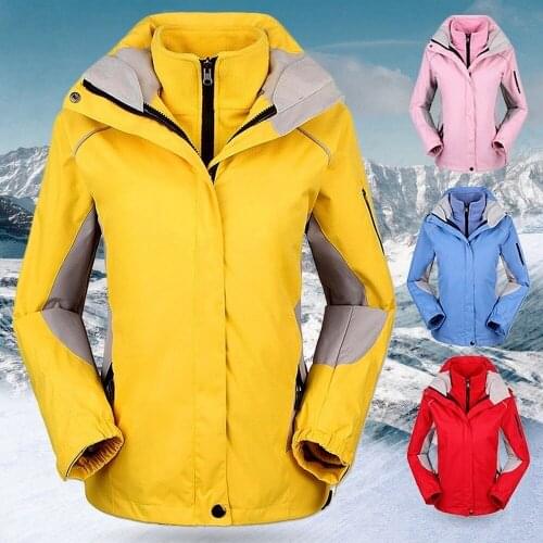 On Sale Women Winter 2 In 1 Outdoor Snow Jacket Windproof Waterproof Mountaineering Climbing Hiking Coat