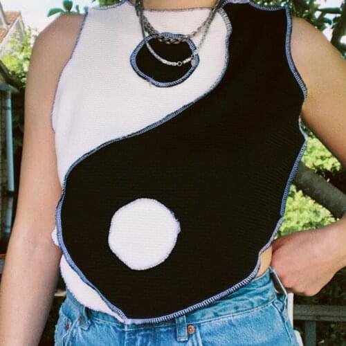 2021 Summer New WOmen Fashion Sleeveless O-neck Slim Gossip Printed Casual Top Vest Female Chothing