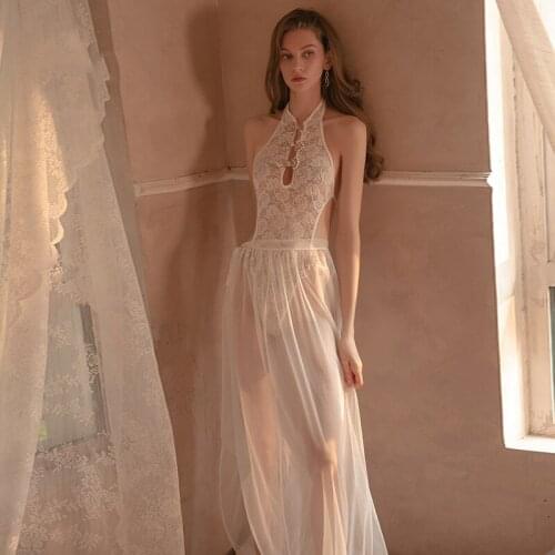 Women Underwear Set Cheongsam Style BodySuit With Transparent Mesh Skirt See Through Temptation Sex Lingerie Porn Exotic Apparel