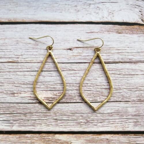 ZWPON Hammered Gold Teardrop Earrings for Women Vintage Gold Statement Earrings Jewelry Wholesale