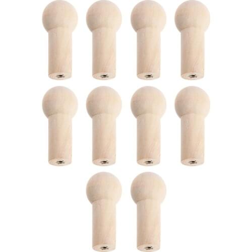 10pcs Wooden Pegs Simple Doll Pegs with Screw Nut Hook Hanger Accessories