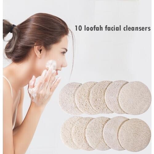 10pcs Natural Loofah Face Cleaning Pads Bath Shower Washing Scrubber Exfoliator Sheet Skin Care Women Body Face Washing Pad