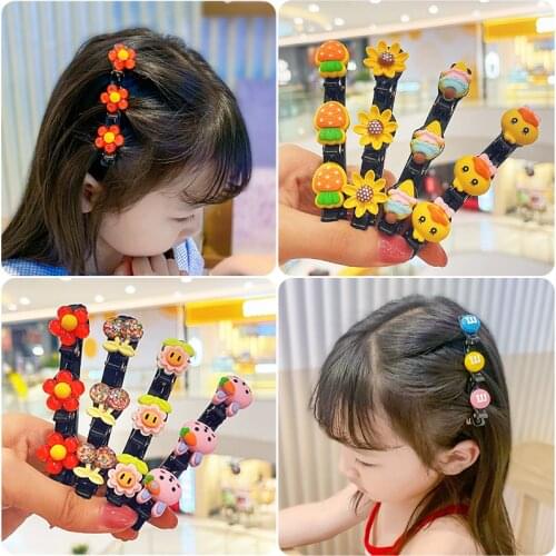 2/3 Pcs/Set New Baby Girls Cute Acrylic Cartoon Flower Fruit Ornament Hair Clips Children Sweet Hairpins Kids Hair Accessories