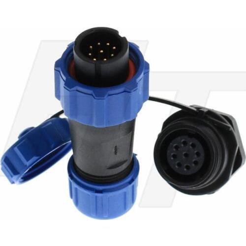 2set SP13 9 Pin IP68 Waterproof Male Plug & Female Socket Rear install Circular Connector