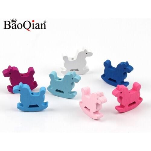 30pcs 25mm Mixed Carousel Wood Beads Natural Wooden Crafts For Diy Home Decoration Embellishments Crafts Handmade Jewelry Making