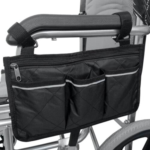 Wheelchair Side Bag for Back Wheelchair Storage Bag Pouch Fits Most Bed Rail Scooters Walker Power & Manual Electric Wheelchair
