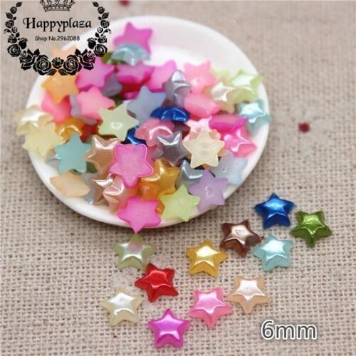 500pcs 6mm Resin ABS Star Imitation Pearl Beads(No Hole) DIY Jewlelry/Phone/Laptop Decoration