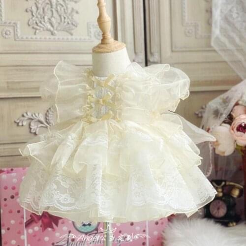Miayii Baby Clothing Spanish Lolita Princess Ball Gown Mesh Bow Stitching Birthday Party Easter Sweet Cute Dress For Girls Y3767
