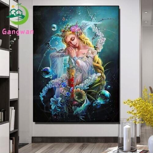 DIY Diamond Painting flower angel Full Square/Round Mosaic Rhinestones Cross Stitch kits Beads Embroidery Christmas Gift newest