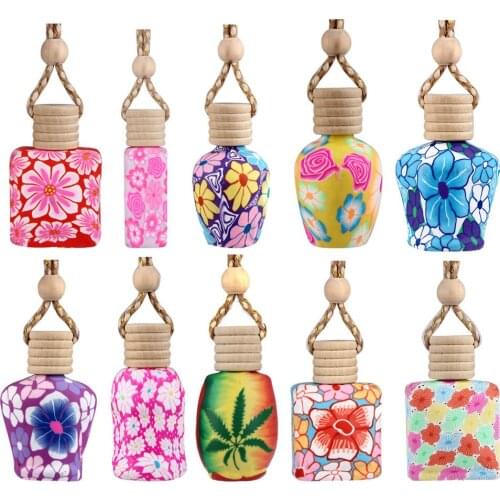 1PC Colorful 10ml Roll On Perfume Bottles Polymer Clay Empty Glass Roller Vials Refillable Thick Glass Essential Oil Bottle