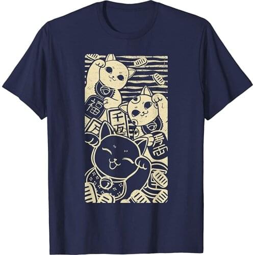 Maneki nekos - lucky cats japanese style design T-Shirt