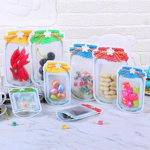 Quality Mason Jar Bottle Zipper Packaging Gifts Bag Resealable Fidge Kitchen Travel Supermarket Handmade Snack Stand Up Pouches