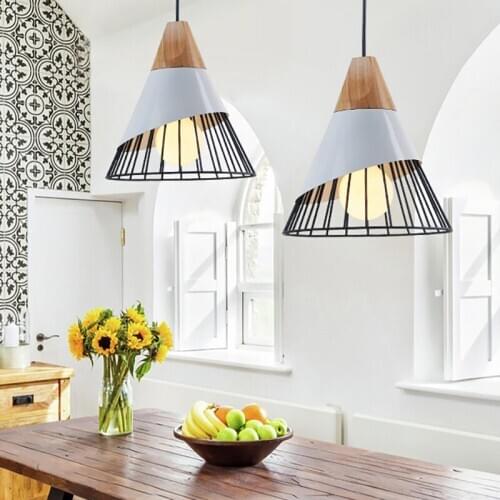 Kinder hanglamp Pendant Lamp Modern E27 Pendant Lights Wood For Bedroom Hanging Lamp Nordic Aluminum Lampshade Kitchen Light