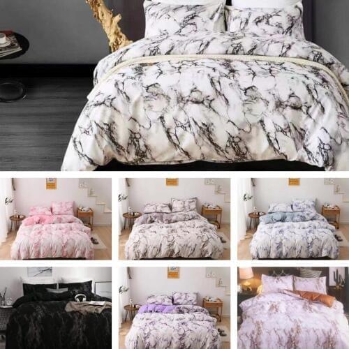 Fashion 2 or 3pcs Bedding Set Marble Lines Duvet Cover Sets with Zipper Closure 1 Quilt Cover + 1/2 Pillowcases US/EU/AU Size