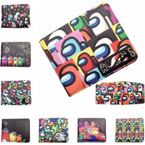 Game Among Us Wallet Young Men and Women Amongus Short Wallets Fashion Comics Student PU Purse Cosplay Gift Q02