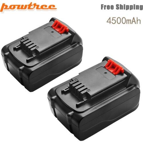 Powtree 4500mAh LB20 Li-Ion Rechargeable batteries For Black &Decker LBX20 LBXR20 LB2X4020 LST120