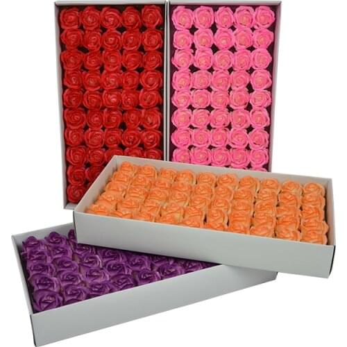 Cheap Soft 3 Layers Spray Color Soap Flower Rose Hand-Made Bouquet Gift Box Packaging Artificial DIY Flowers