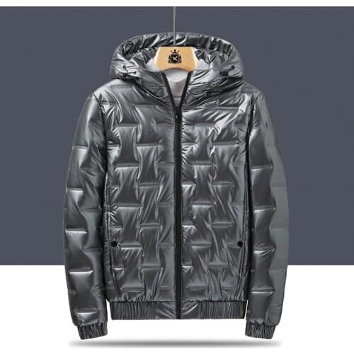 New Men Hooded Parkas Black Windbreaker Winter Coats Male Thick Warm Glossy Hat Jackets Outwear Brand Clothing Plus Size 6XL