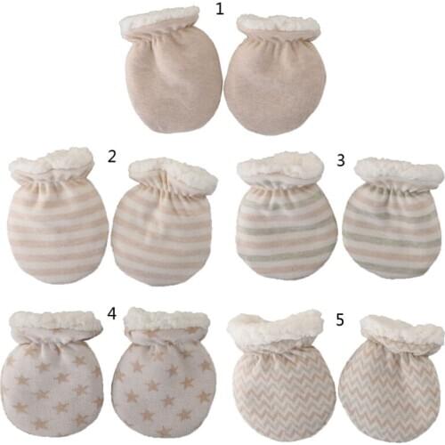 2Pcs Winter Gloves Anti-grab Mittens Thicken Warm Fleece Glove Cute Boys Girls Hand Warmer For Newborn Baby Gift
