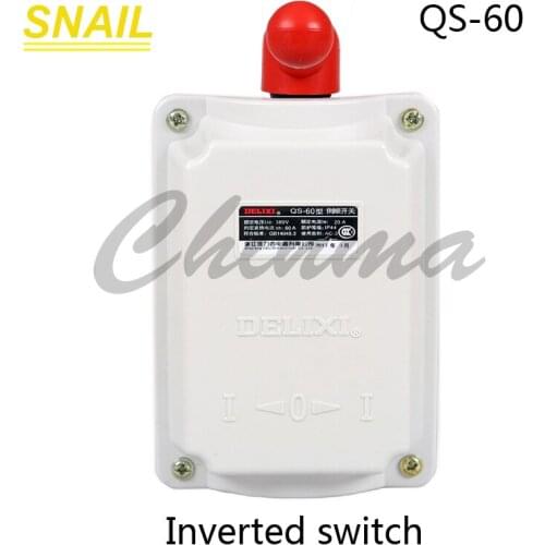 Reverse switch for CNC.Delixi.water proof type.QS-60 380v 220v three phase.single phase.motor reverse polarity switch