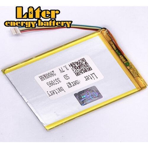 Plug 1.0-5P 357095 2800mah 3.7V flat rechargeable pure 3.7v lipo battery lithium for Tablet PC Battery