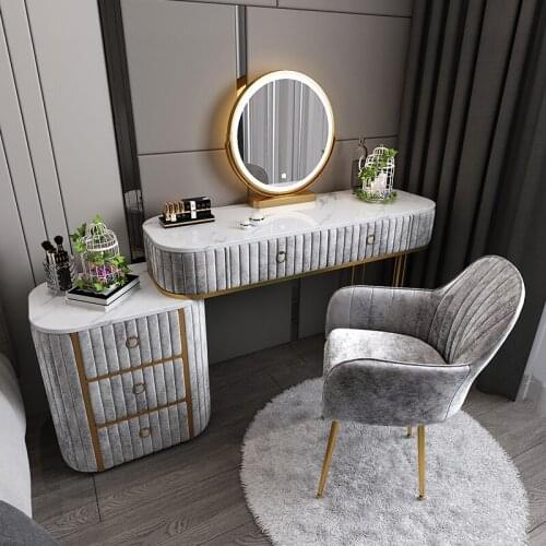 Luxury Marble Dressing Table Bedroom Minimalist Storage Cabinet Integrated Small Apartment Makeup Self-contained Vanity Table