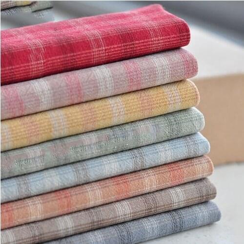 DIY Japan Little Cloth Group Yarn-dyed fabric,for Sewing Handmade Patchwork Quilting ,Grid Stripe Dot 8 Colour