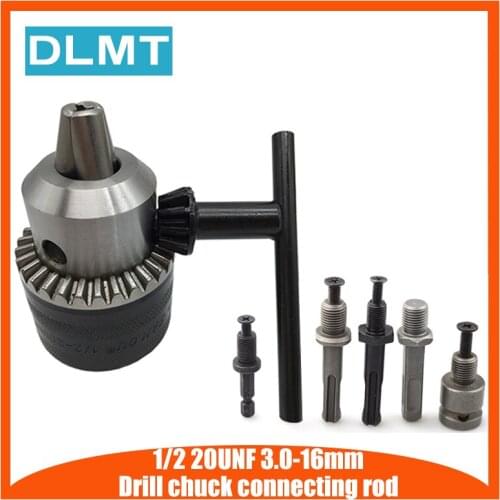 3.0-16mm Keyed Drill Chuck 1/2" 20UNF with Key and Adapter Electric Drill Accessories