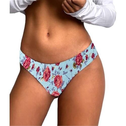 New French flower panties 1Pieces Women Sexy Print Lingerie Temptation Low-waist Panties Thongs Underwear трусы бесшовные жен T3