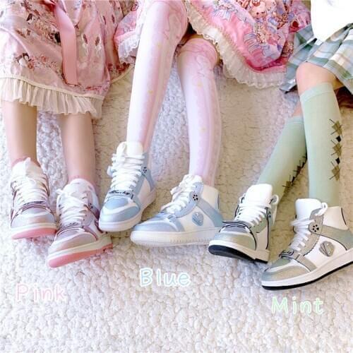 Harajuku Student Girl Low Help/high Top Princess Kawaii Women Shoes Japanese Sweet Lolita Shoes Cosplay Loli Platform Sneakers