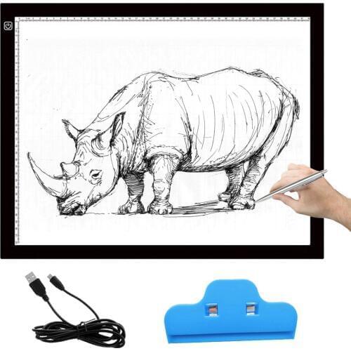 Vococal A3 Portable LED Drawing Board Touch Dimmable Tracing Table Light Pad Box with Clip for 2D Animation Sketching Gadgets
