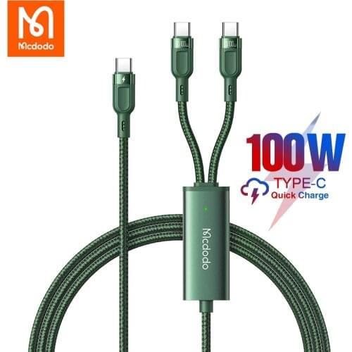 Mcdodo Double USB C Cable 5A Fast Charging For Samsung Xiaomi Redmi Huawei Macbook Pro 100W PD USB Type C Data Cord Charger Wire