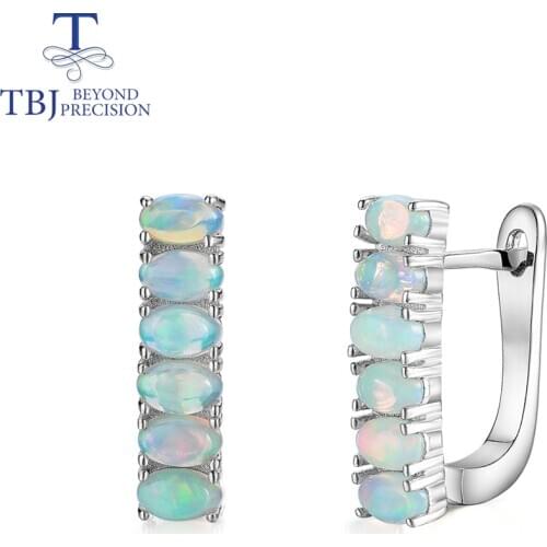 Top quality opal clasp earring ,4ct Ethiopia natural gemstone 925 sterling silver fine jewelry for women wife nice gift tbj 2020