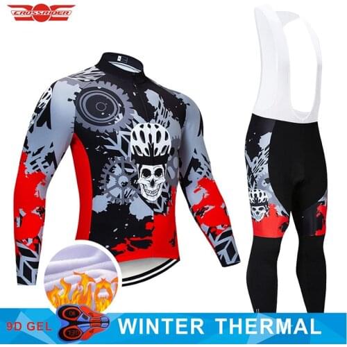 2021 Winter Cycling Clothing 9D Pants Set MTB Jersey Ropa Ciclismo Thermal Fleece Bicycle Clothes Mens Bike Jacket Cycling Wear