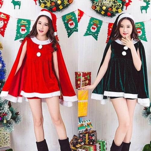 Winter Capes Playsuit Womens Dress Shawl Hat Pants Holiday Christmas Costumes Dress Theme Ball Decoration Spring Clothing