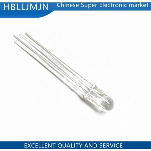 10pcs 5mm RGB LED Common Cathode Tri-Color Emitting Diodes f5 RGB Diffused