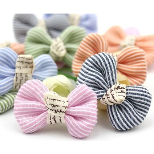 20Pcs 3*4.5cm Handmade Bowknot Cloth Appliques for Babys Hair Clip headband Crafts Headwear Decoration Accessories wholesale