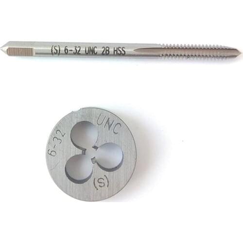 6-32 Tap And Die Set, UNC Machine Thread Tap And UNC Round Thread Die Right Hand HSS Taper