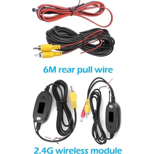 6m 20ft Universal RCA Video Cable for Car Rear View Camera 2.4GHz Wireless Video Transmitter Receiver Kit Car Auto Accessories