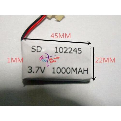 Size 102245 3.7V 1000mah tablet battery with Protection Board For Bluetooth GSP Digital Products