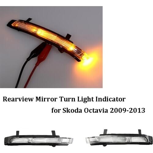 Car Rearview Side Mirror Led Turn Signals Light Blinker Reversing Lamp Indicator For Skoda Octavia 2009 2010 2011 2012 2013