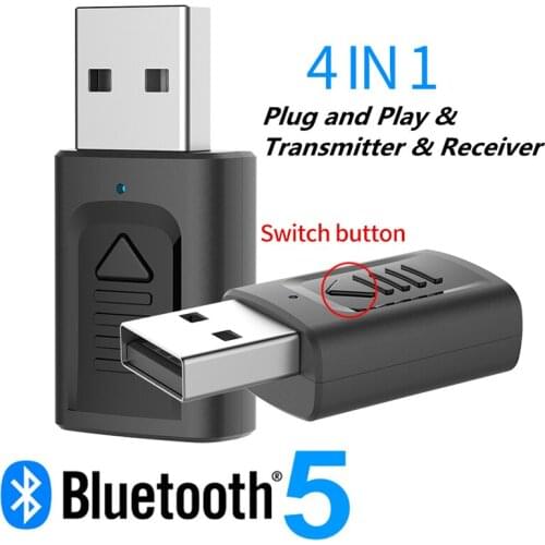 Bluetooth 5.0 Audio Receiver Transmitter 4 IN 1 Mini 3.5mm Jack AUX RCA Stereo Music Wireless Adapter For TV Car PC