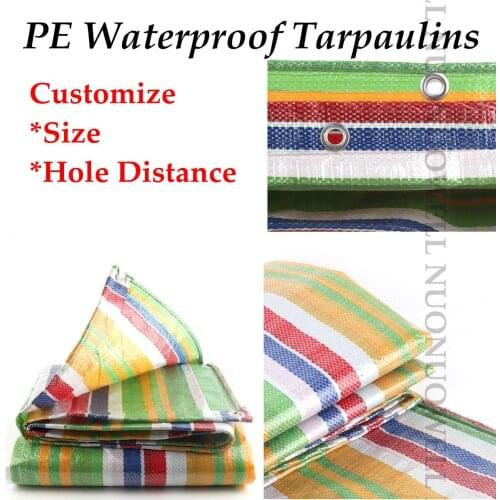 Customize Size 0.32mm PE Tarpaulin Rainproof Cloth Thicken Balcony Cover Sunshade Tarp Waterproof High Quality Truck Cover