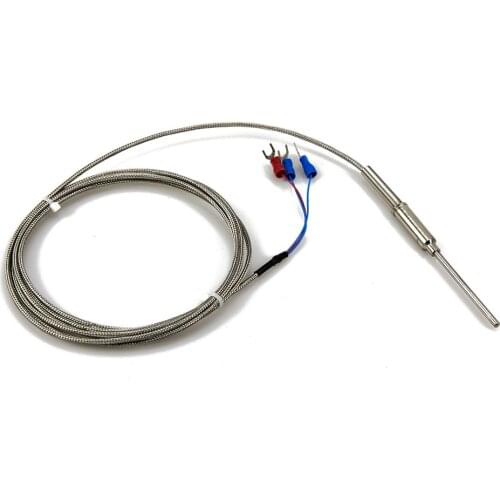 FTARP08 PT100 type 50mm flexible probe 2m metal braided cable RTD temperature sensor