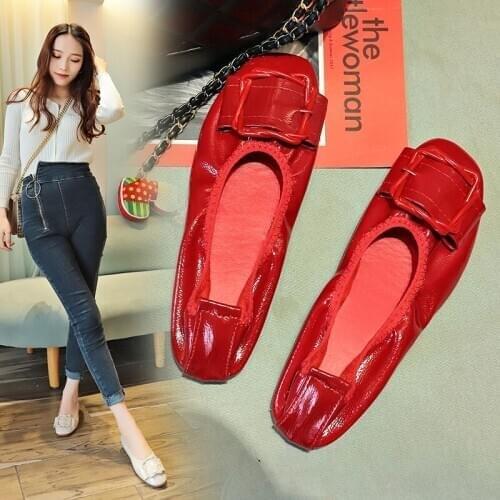 Fashion womens soft bottom flat shoes round head shallow mouth comfortable boat shoes pregnant women shoes