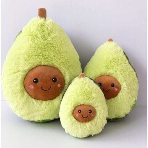 Smiling Avocado Stuffed Plush Toy Filled Comfort Doll Soft Sofa Cushion Cartoon Fruit Pillow Soft Cushion Pillow Children Gift