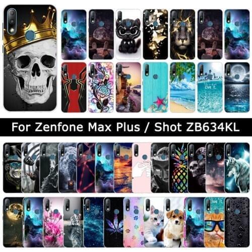 Soft TPU Silicone Case For Zenfone Asus Max Shot/Plus M2 ZB634KL Cute Cartoon Patterned Cover For ASUS PlusM2 Phone Shells Coque