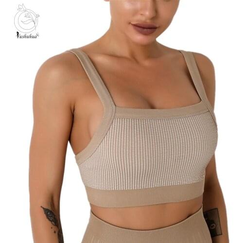 Yushuhua New Seamless Sports Bra Gym Workout Gather Bra Female Cut top Breathable Fitness Vest Yoga Bra Top Womens Underwear
